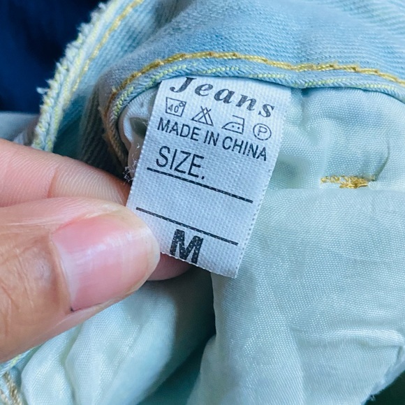 Yellow Distressed Jeans - Picture 2 of 6